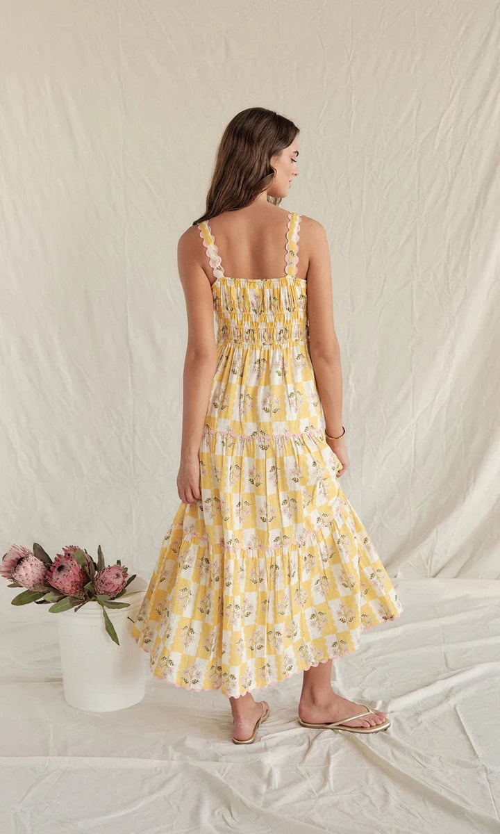 Saylor Dress Zarina Dress in Scallop Floral Block Print