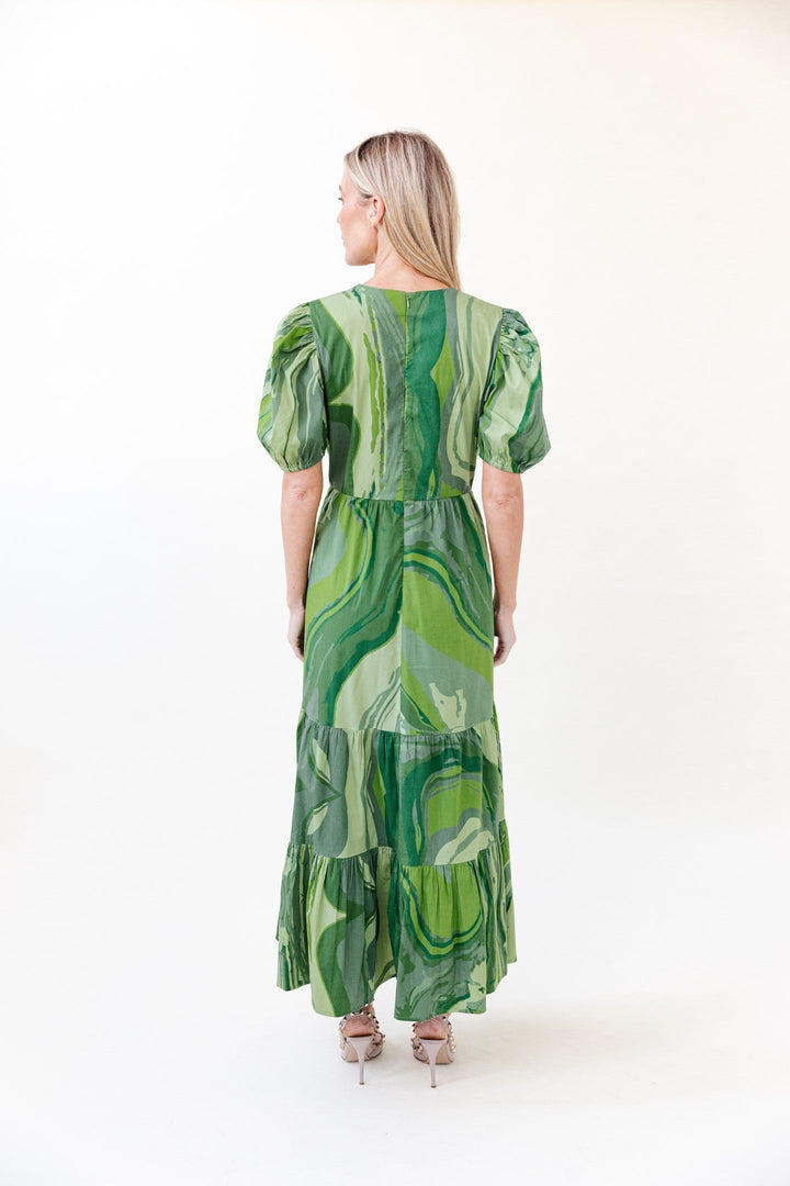 Sheridan French Dress Margot Dress in Moss Agate