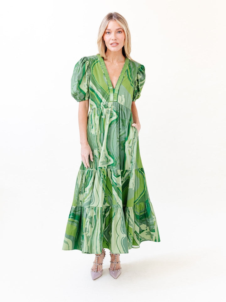 Sheridan French Dress Margot Dress in Moss Agate