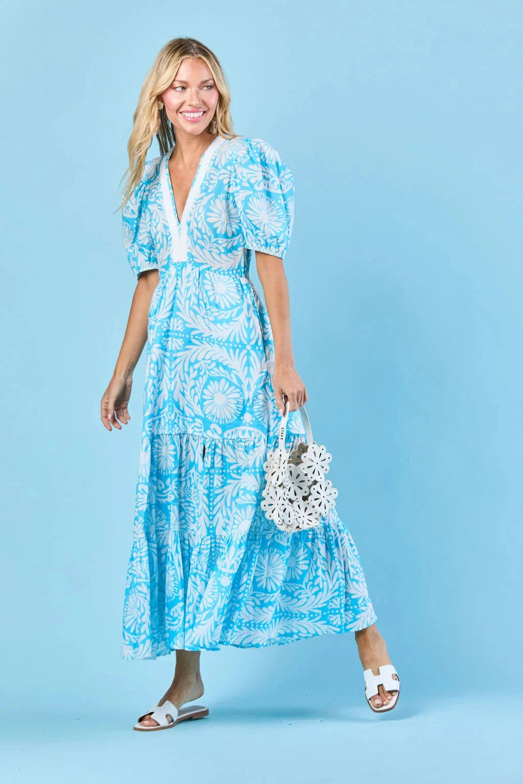 Sheridan French I Spring 2025 I Margot Dress in Sky Jardin M Sheridan French I Spring 2025 I Margot Dress in Sky Jardin M