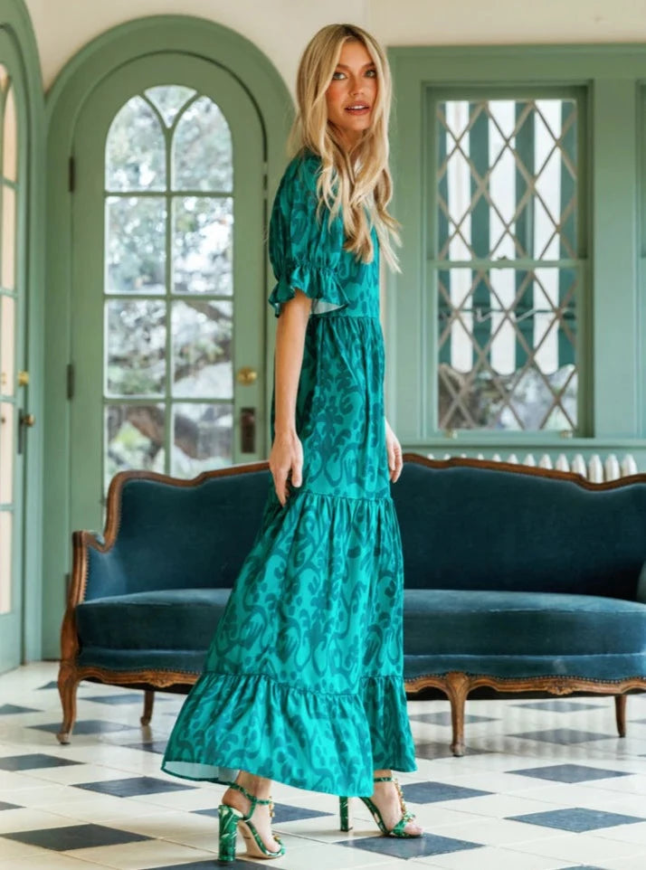 Sheridan French Dress Michola Dress in Emerald Jewel