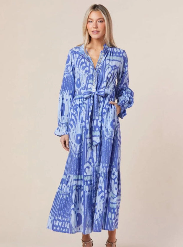 Sheridan French Dress Sheridan French | Britt Dress in Blue Moroccan Ikat