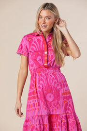 Sheridan French Dress Sheridan French | Gwyneth Dress in Hot Pink Moroccan Ikat
