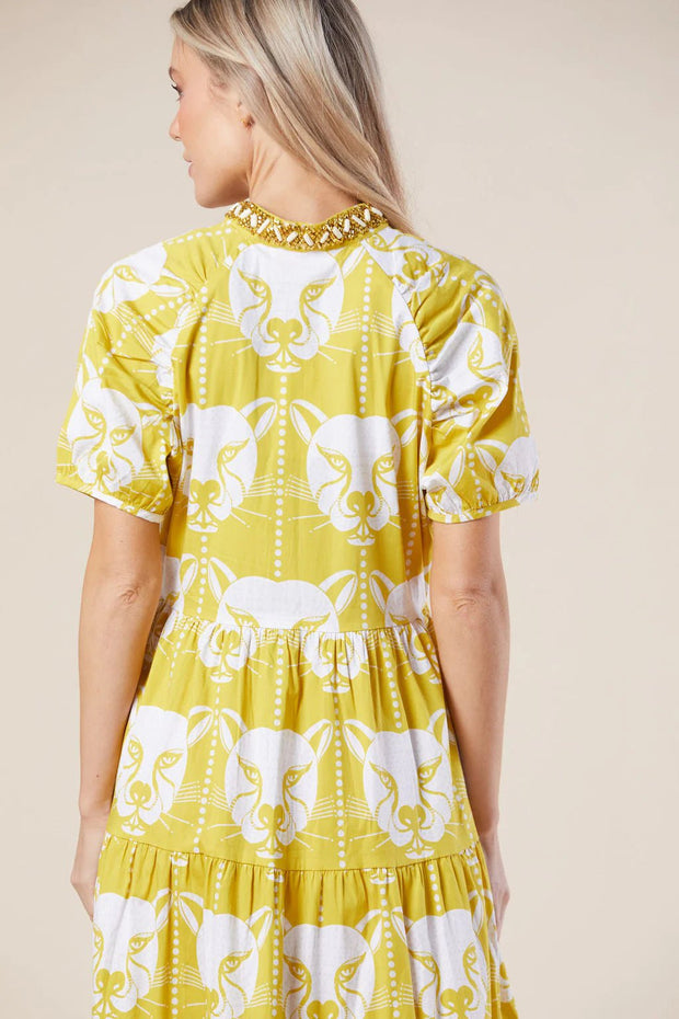 Sheridan French Dress Sheridan French | Kimbell Dress in Saffron Jungle Cat