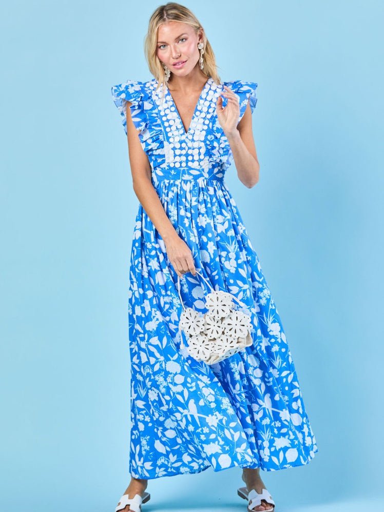 Sheridan French Dress Stacey Dress in Azul Wildflower