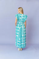 Sheridan French Dress Stacey Dress in Teal Botanical