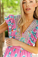 Sheridan French Dress Stacey Dress in Watermelon Sunburst