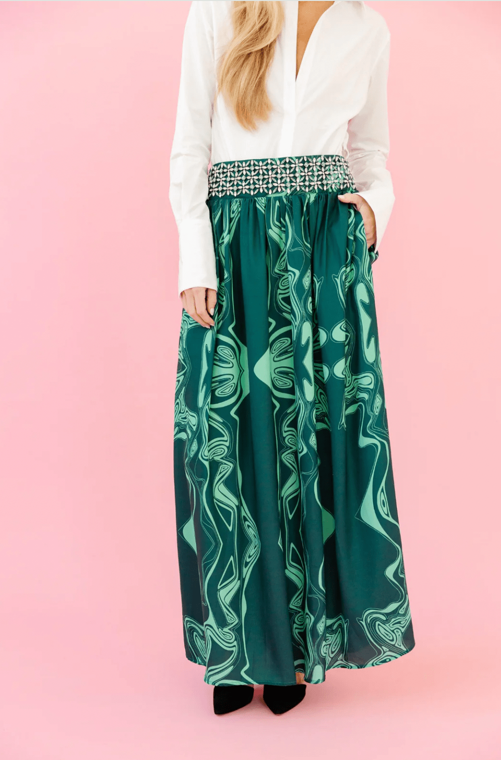 Sheridan French Skirt Lilian Skirt in Emerald Marble