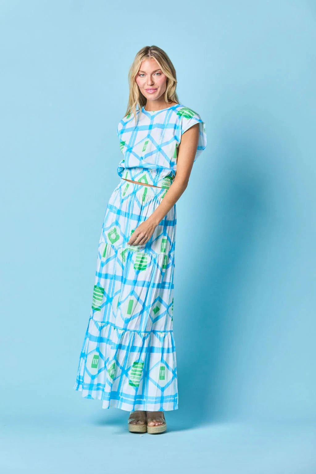 Sheridan French Top Gardenia Blouse in Sky Picnic