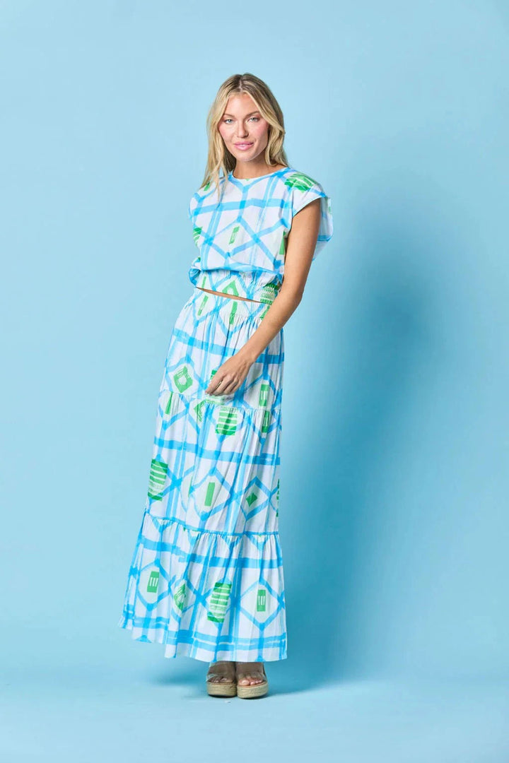 Sheridan French Top Gardenia Blouse in Sky Picnic