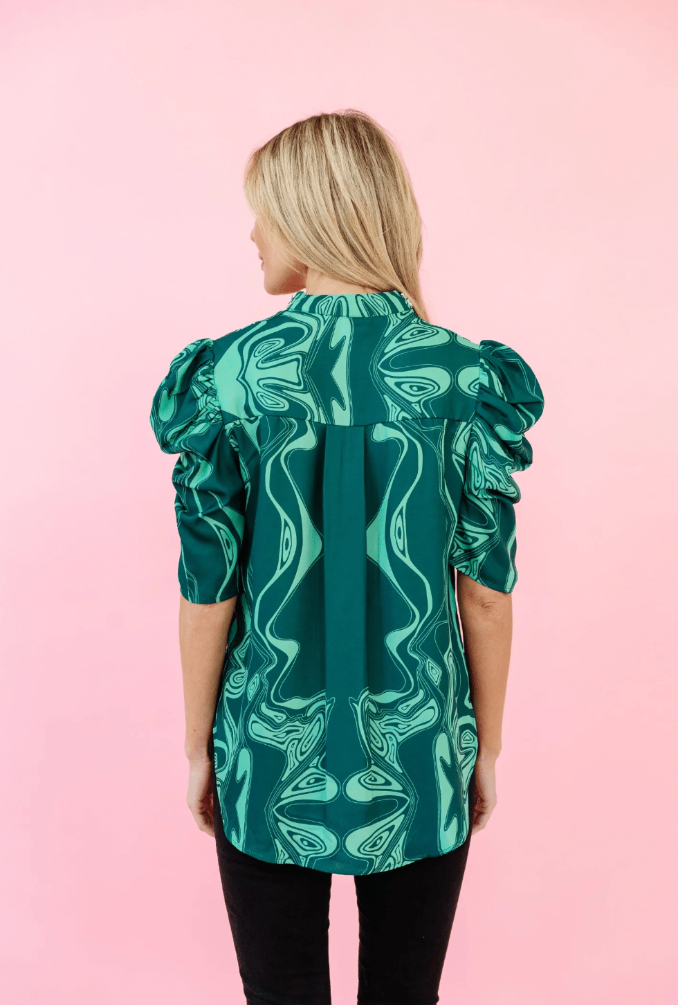 Sheridan French Top Natalie Blouse in Emerald Marble