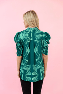 Sheridan French Top Natalie Blouse in Emerald Marble