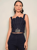 Simona Dress The Cruise Croptop in Navy Blue