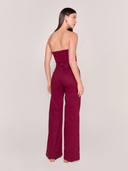 Simona Pants Bengala Flare Pants in Burgundy