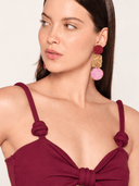 Simona Top Gigi Knotted Crop Top in Burgundy