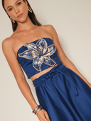 Simona Top The Pandora Floral Croptop in Blue