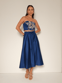 Simona Top The Pandora Floral Croptop in Blue