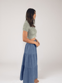 Solange Top Crochet Polo Shirt in Fog