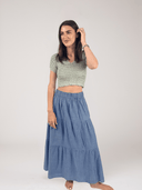 Solange Top Crochet Polo Shirt in Fog