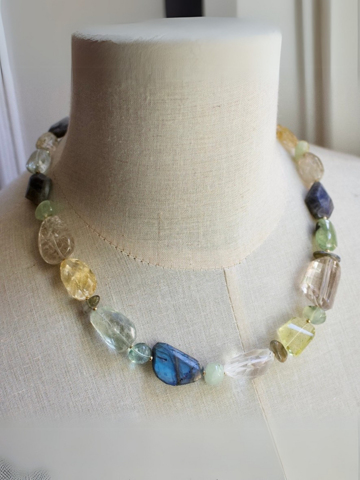 Labradorite/Citrine/Florite Statement Necklace