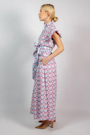 SUE SARTOR Dress Fairfield | Pale Pink/Sky Tulip