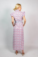 SUE SARTOR Dress Fairfield | Pale Pink/Sky Tulip