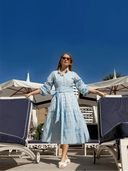 Sue Sartor Dress Flounce Dress in Baby Blue Caning