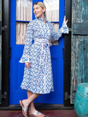 SUE SARTOR Dress Montalcino Midi | Cerulean Tulip