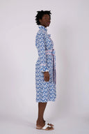 SUE SARTOR Dress Montalcino Midi | Cerulean Tulip