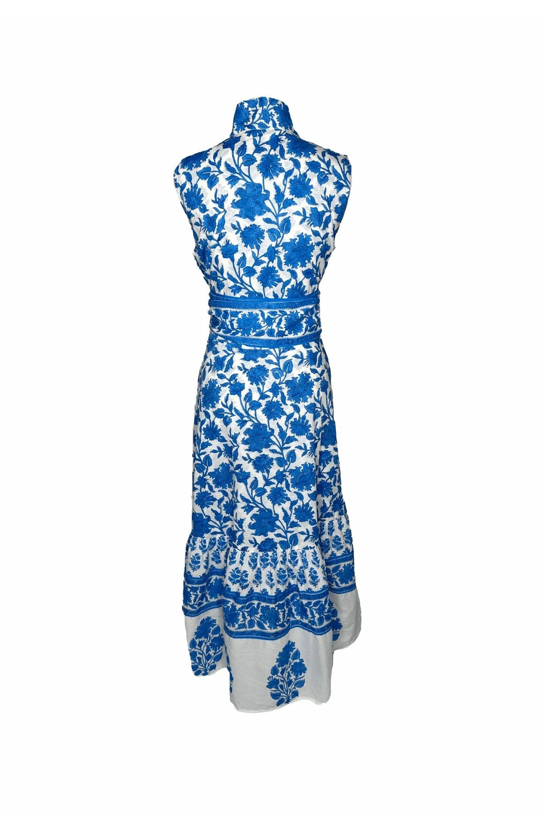 Sue Sartor Dress Sleeveless Flounce in Capri Blue Vintage Lily
