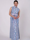 SUE SARTOR Dress Sleeveless Marrakech Kaftan | Cerulean Tulip