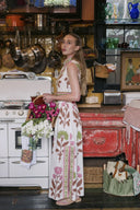 SUE SARTOR Dress Sleeveless Marrakech Kaftan | Pink/Peridot Dahlia