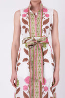 SUE SARTOR Dress Sleeveless Marrakech Kaftan | Pink/Peridot Dahlia