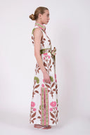 SUE SARTOR Dress Sleeveless Marrakech Kaftan | Pink/Peridot Dahlia