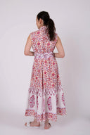 SUE SARTOR Dress Sleeveless SUE SARTOR Flounce | Cassis/Lavender Victorian Frieze