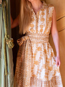 SUE SARTOR Dress Sleeveless SUE SARTOR Flounce | Chino SUE SARTOR Marigold