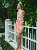SUE SARTOR Dress Sleeveless SUE SARTOR Flounce Mini | Pink Coral