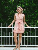 SUE SARTOR Dress Sleeveless SUE SARTOR Flounce Mini | Pink Coral