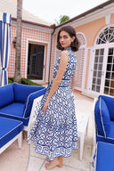 SUE SARTOR Dress Sleeveless SUE SARTOR Flounce | Navy Bamboo