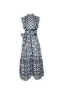 SUE SARTOR Dress Sleeveless SUE SARTOR Flounce | Navy Bamboo