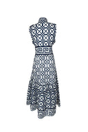 SUE SARTOR Dress Sleeveless SUE SARTOR Flounce | Navy Bamboo