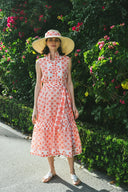 SUE SARTOR Dress Sleeveless SUE SARTOR Flounce | Pink / Coral Scallop Shell