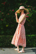 SUE SARTOR Dress Sleeveless SUE SARTOR Flounce | Pink / Coral Scallop Shell