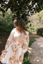 Sue Sartor Dress Small / Tan Sue Sartor | Flounce Shorty in Ecru Marigold