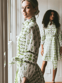 SUE SARTOR Dress SUE SARTOR Flounce | Chartreuse/Sage Provence