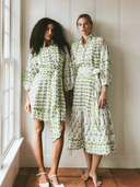 SUE SARTOR Dress SUE SARTOR Flounce | Chartreuse/Sage Provence