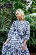 SUE SARTOR Dress SUE SARTOR Flounce | Navy Bamboo