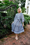 SUE SARTOR Dress SUE SARTOR Flounce | Navy Bamboo