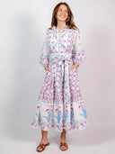 SUE SARTOR Dress SUE SARTOR Flounce | Pale Pink/Sky Tulip