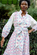 SUE SARTOR Dress SUE SARTOR Flounce | Pale Pink/Sky Tulip